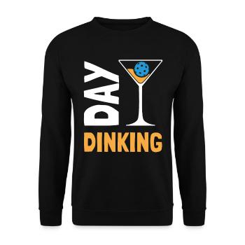 Jour Dinking Drôle Martini Pickleball - Sweat-shirt Unisexe - noir - Devant - Alina (178cm) & Michal (187cm)