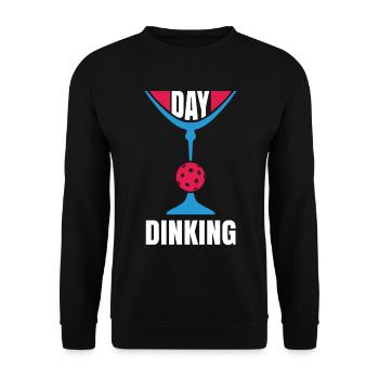 Jour Dinking Drôle Martini Pickleball - Sweat-shirt Unisexe - noir - Devant - Alina (178cm) & Michal (187cm)