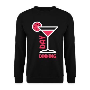 Jour Dinking Drôle Martini Pickleball - Sweat-shirt Unisexe - noir - Devant - Alina (178cm) & Michal (187cm)