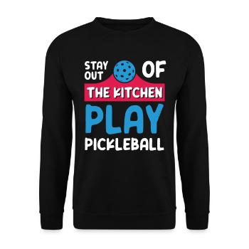 Restez en dehors de la cuisine Jouer au pickleball - Sweat-shirt Unisexe - noir - Devant - Alina (178cm) & Michal (187cm)