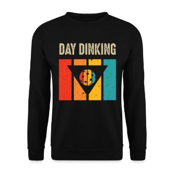 Jour Dinking Drôle Martini Pickleball - Sweat-shirt Unisexe - noir - Devant - Alina (178cm) & Michal (187cm)