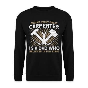 Papa Père Charpentier Père Famille - Sweat-shirt Unisexe - noir - Devant - Alina (178cm) & Michal (187cm)