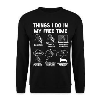 Parkour Free Running Traceur - Unisex Pullover - Schwarz - Vorne - Alina (178cm) & Michal (187cm)
