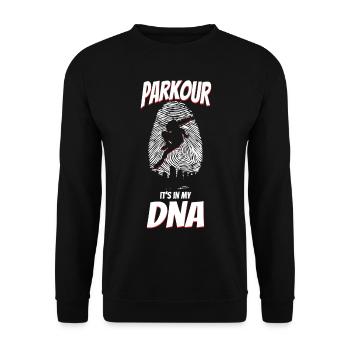 Parkour Free Running Traceur Dna - Unisex Pullover - Schwarz - Vorne - Alina (178cm) & Michal (187cm)