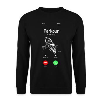 Parkour Free Running Traceur Phone - Unisex Sweatshirt - black - Front - Alina (178cm) & Michal (187cm)