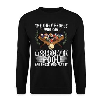Billard de piscine - Sweat-shirt Unisexe - noir - Devant - Alina (178cm) & Michal (187cm)