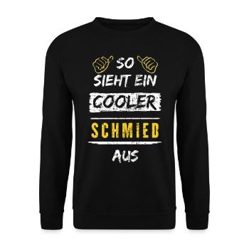 So Sieht Ein Cooler Schmied Aus Arbeitsshirt - Unisex Pullover - Schwarz - Vorne - Alina (178cm) & Michal (187cm)