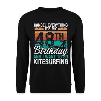48 Birthday Kiteboarding Kitesurfer 48 Year Old - Unisex Pullover - Schwarz - Vorne - Alina (178cm) & Michal (187cm)