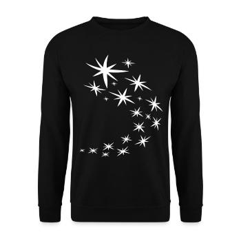 Starry Sky White Design - Unisex Sweatshirt - black - Front - Alina (178cm) & Michal (187cm)