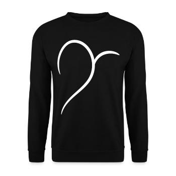Cool Half White Heart - Unisex Sweatshirt - black - Front - Alina (178cm) & Michal (187cm)