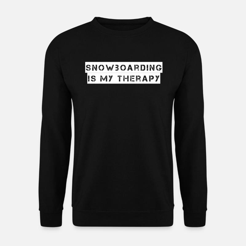 Snowboard - snowboarding is my therapy - Unisex Pullover - Schwarz