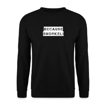 Diving - Because Snorkel - Unisex Sweatshirt - black - Front - Alina (178cm) & Michal (187cm)