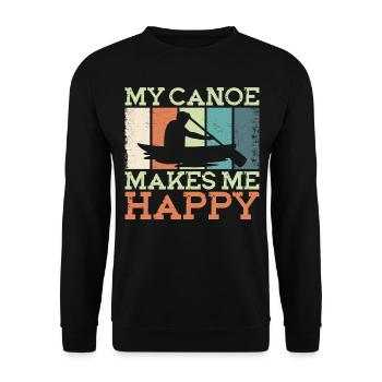 Canoe Canoeing Vintage Retro My - Unisex Pullover - Schwarz - Vorne - Alina (178cm) & Michal (187cm)