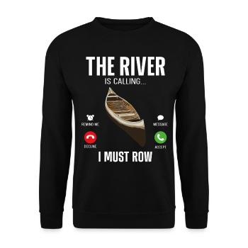Canoe Canoeing Vintage Phone - Unisex Pullover - Schwarz - Vorne - Alina (178cm) & Michal (187cm)