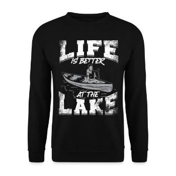 Canoe Canoeing Vintage Life Is - Unisex Sweatshirt - black - Front - Alina (178cm) & Michal (187cm)