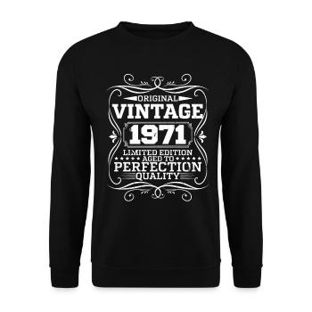 Vintage 1971 Original Limited Edition - Unisex Pullover - Schwarz - Vorne - Alina (178cm) & Michal (187cm)