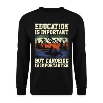 Canoe Canoeing Vintage Retro - Unisex Pullover - Schwarz - Vorne - Alina (178cm) & Michal (187cm)