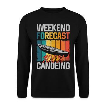Canoe Canoeing Vintage Retro - Unisex Pullover - Schwarz - Vorne - Alina (178cm) & Michal (187cm)
