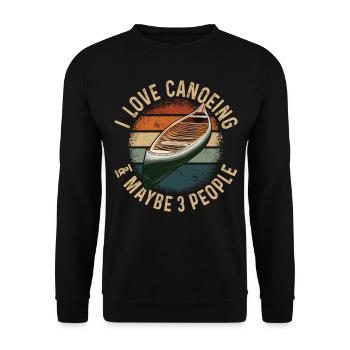Canoe Canoeing Vintage Retro I - Unisex Pullover - Schwarz - Vorne - Alina (178cm) & Michal (187cm)