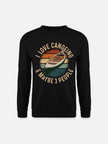 Canoe Canoeing Vintage Retro I - Unisex Pullover - Schwarz
