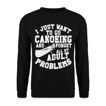 Canoe Canoeing Vintage I Just Want - Unisex Sweatshirt - black - Front - Alina (178cm) & Michal (187cm)