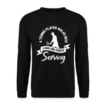 Joueur de tennis Raquette de tennis Balle de tennis - Sweat-shirt Unisexe - noir - Devant - Alina (178cm) & Michal (187cm)
