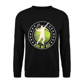 Joueur de tennis Raquette de tennis Balle de tennis - Sweat-shirt Unisexe - noir - Devant - Alina (178cm) & Michal (187cm)