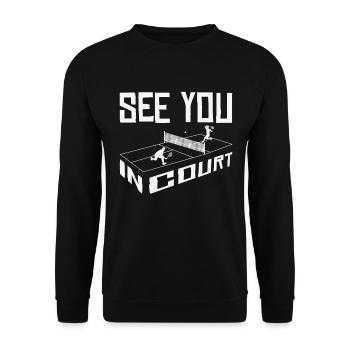 Joueur de tennis Raquette de tennis Balle de tennis - Sweat-shirt Unisexe - noir - Devant - Alina (178cm) & Michal (187cm)