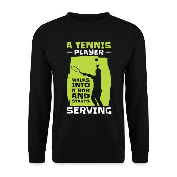 Joueur de tennis Raquette de tennis Balle de tennis - Sweat-shirt Unisexe - noir - Devant - Alina (178cm) & Michal (187cm)