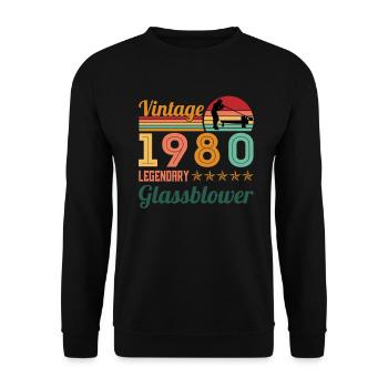 Souffleur de verre Souffleurs de verre Verre soufflant du verre - Sweat-shirt Unisexe - noir - Devant - Alina (178cm) & Michal (187cm)