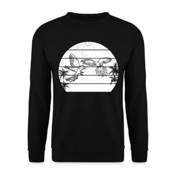 Perroquets Amateurs d’oiseaux Oiseau perroquet - Sweat-shirt Unisexe - noir - Devant - Alina (178cm) & Michal (187cm)