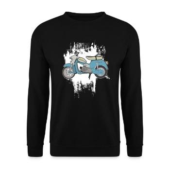 DS50 / Schwalbenfahrer / Ostalgie / Mofa Oldtimer - Unisex Sweatshirt - black - Front - Alina (178cm) & Michal (187cm)