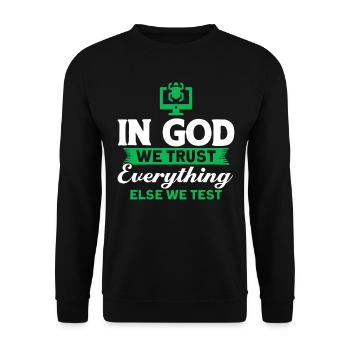 QA Engineer QA Tester Software Tester - Unisex Sweatshirt - black - Front - Alina (178cm) & Michal (187cm)