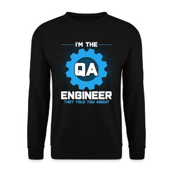 QA Engineer QA Tester Software Tester - Unisex Sweatshirt - black - Front - Alina (178cm) & Michal (187cm)