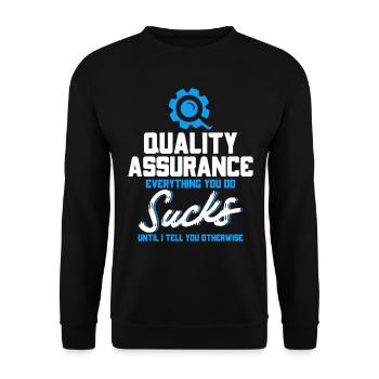 QA Engineer QA Tester Software Tester - Unisex Sweatshirt - black - Front - Alina (178cm) & Michal (187cm)