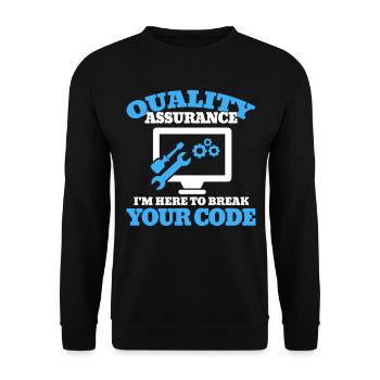QA Engineer QA Tester Software Tester - Unisex Sweatshirt - black - Front - Alina (178cm) & Michal (187cm)