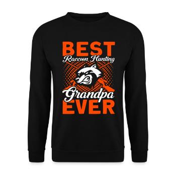Grandpa Raccoon Hunting Raccoon Hunter Hunting Holiday - Unisex Sweatshirt - black - Front - Alina (178cm) & Michal (187cm)