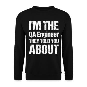QA Engineer QA Tester Software Tester - Unisex Sweatshirt - black - Front - Alina (178cm) & Michal (187cm)