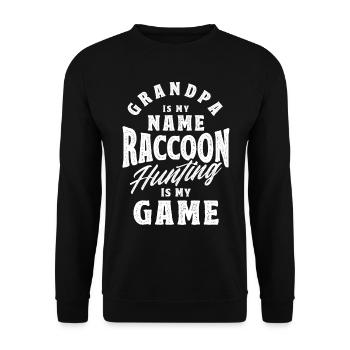 Grandpa Raccoon Hunting Raccoon Hunter Hunting Holiday - Unisex Sweatshirt - black - Front - Alina (178cm) & Michal (187cm)