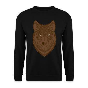 Wolf - Unisex Sweatshirt - black - Front - Alina (178cm) & Michal (187cm)