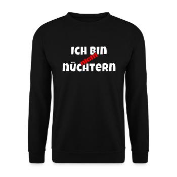 Ich bin nicht nüchtern - Unisex Pullover - Schwarz - Vorne - Alina (178cm) & Michal (187cm)