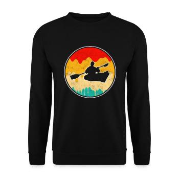 Canoe Kayak Retro - Unisex Sweatshirt - black - Front - Alina (178cm) & Michal (187cm)