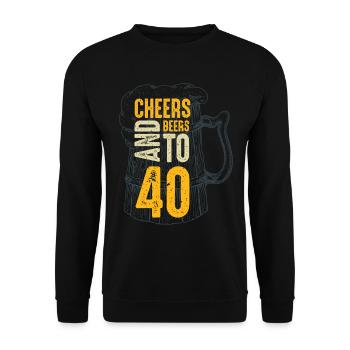 Acclamations et bières pour le 40e anniversaire - Sweat-shirt Unisexe - noir - Devant - Alina (178cm) & Michal (187cm)