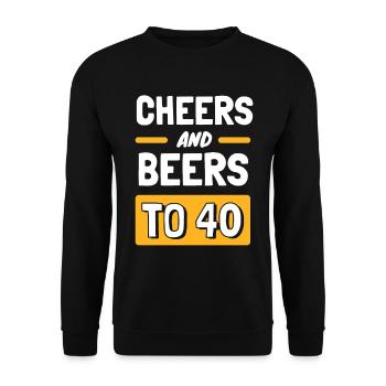 Acclamations et bières pour le 40e anniversaire - Sweat-shirt Unisexe - noir - Devant - Alina (178cm) & Michal (187cm)