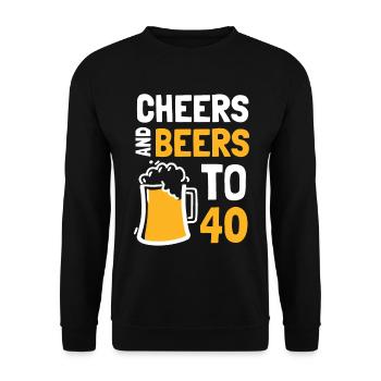Acclamations et bières pour le 40e anniversaire - Sweat-shirt Unisexe - noir - Devant - Alina (178cm) & Michal (187cm)
