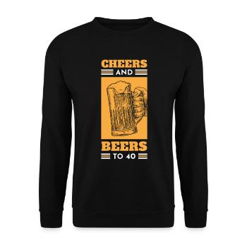 Acclamations et bières pour le 40e anniversaire - Sweat-shirt Unisexe - noir - Devant - Alina (178cm) & Michal (187cm)