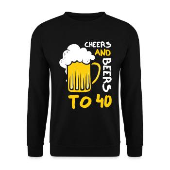 Acclamations et bières pour le 40e anniversaire - Sweat-shirt Unisexe - noir - Devant - Alina (178cm) & Michal (187cm)