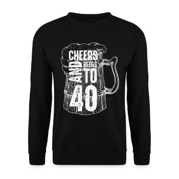 Acclamations et bières pour le 40e anniversaire - Sweat-shirt Unisexe - noir - Devant - Alina (178cm) & Michal (187cm)