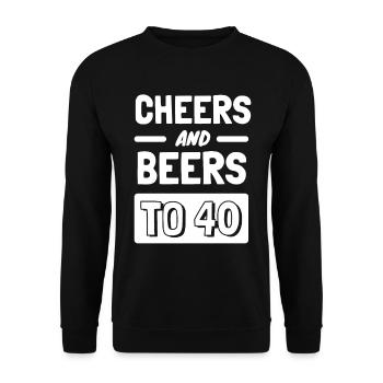 Acclamations et bières pour le 40e anniversaire - Sweat-shirt Unisexe - noir - Devant - Alina (178cm) & Michal (187cm)