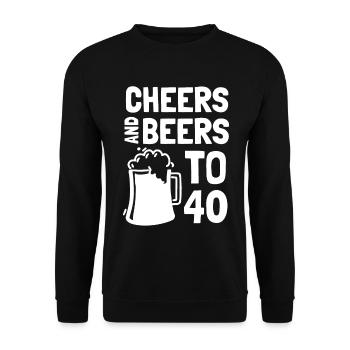 Acclamations et bières pour le 40e anniversaire - Sweat-shirt Unisexe - noir - Devant - Alina (178cm) & Michal (187cm)